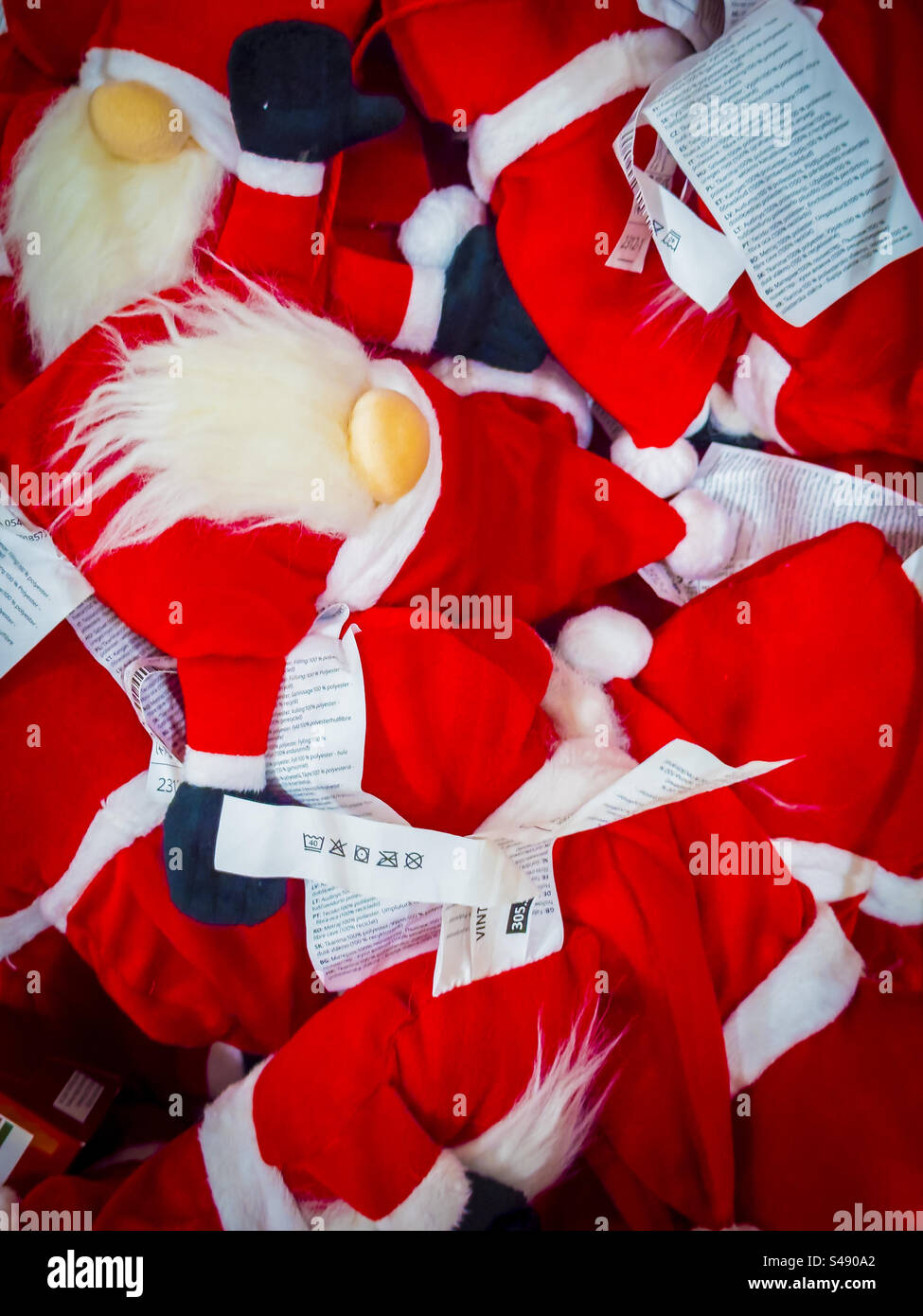 IKEA Christmas toy Santas: Phillip Roberts - Smartphone Captured Stock Image