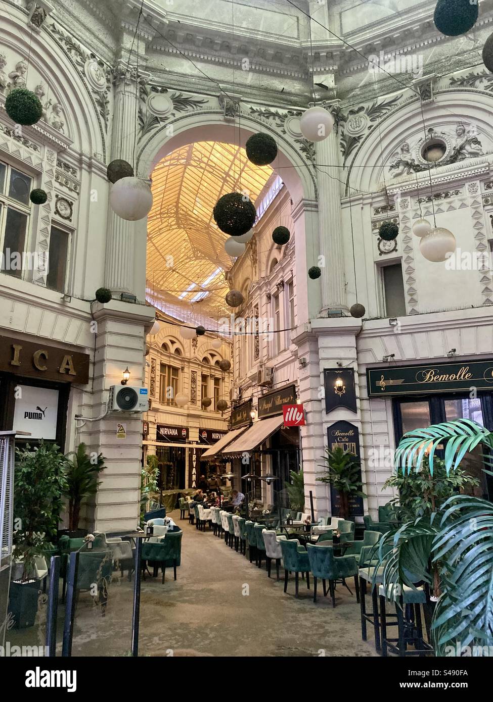Covered street in Bucharest - Smartphone Captured Stock Image