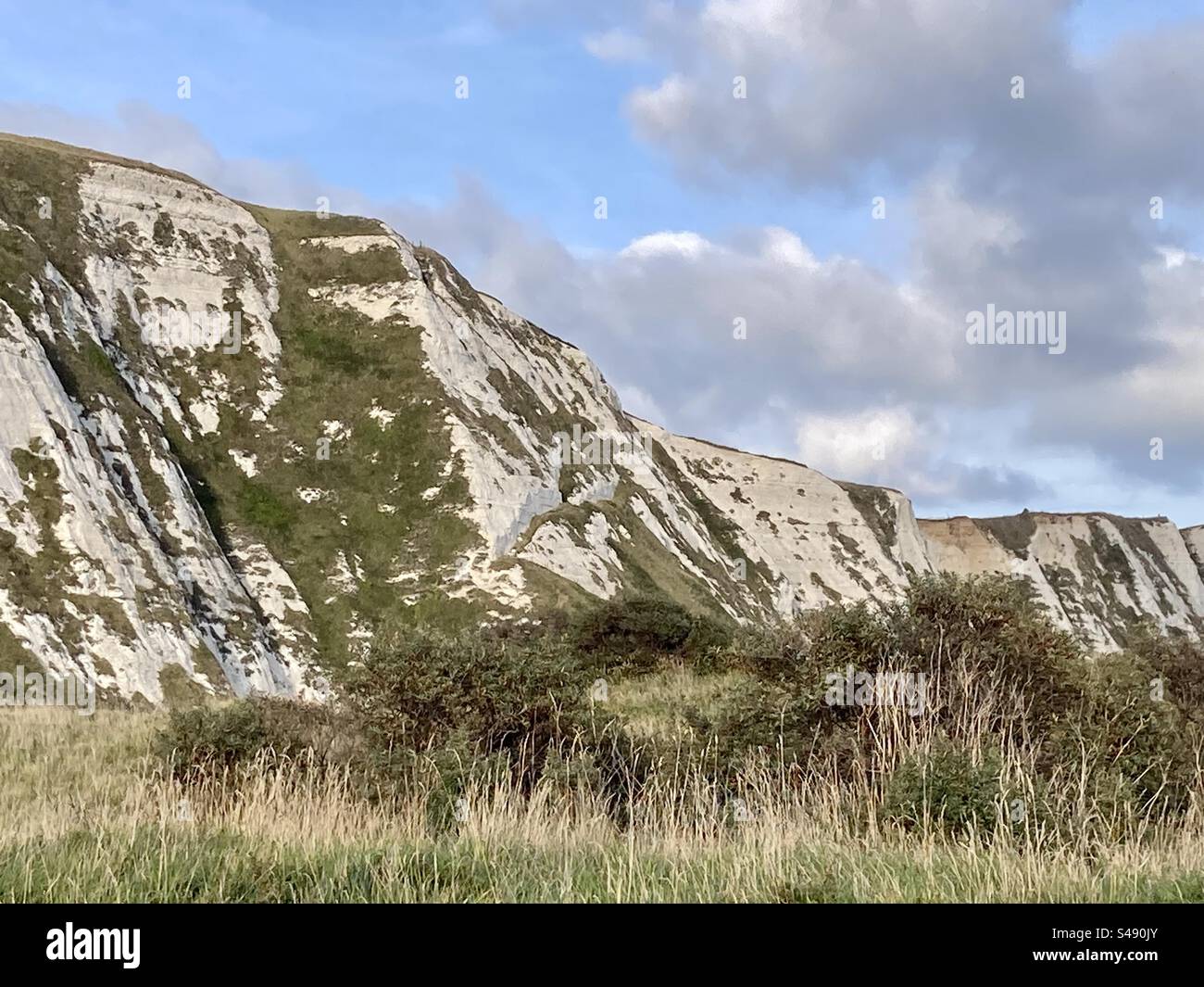 Chalk cliffs at samphire hoe in Dover - Smartphone Captured Stock Image