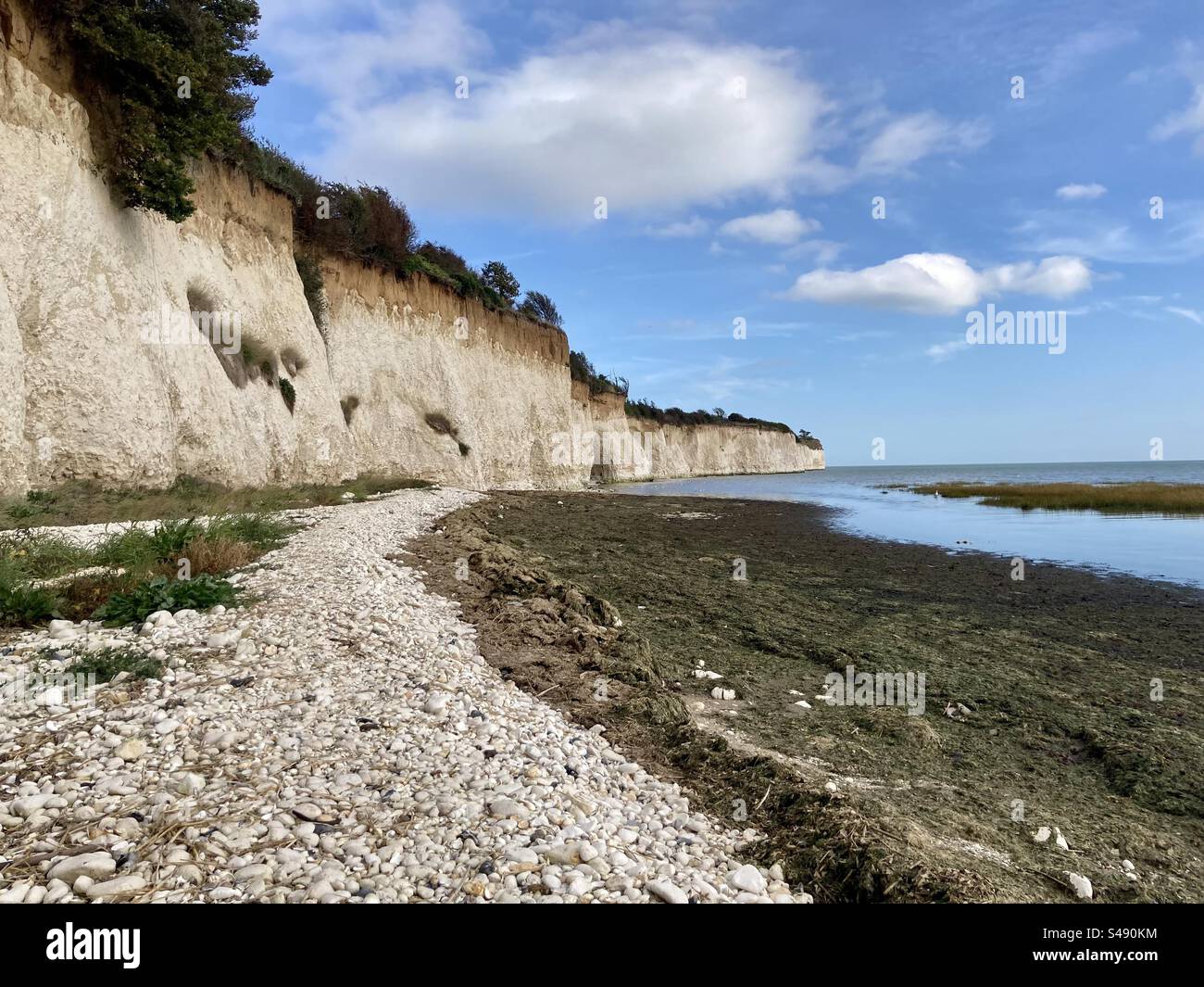 View along the coast at Pegwell Bay - Smartphone Captured Stock Image