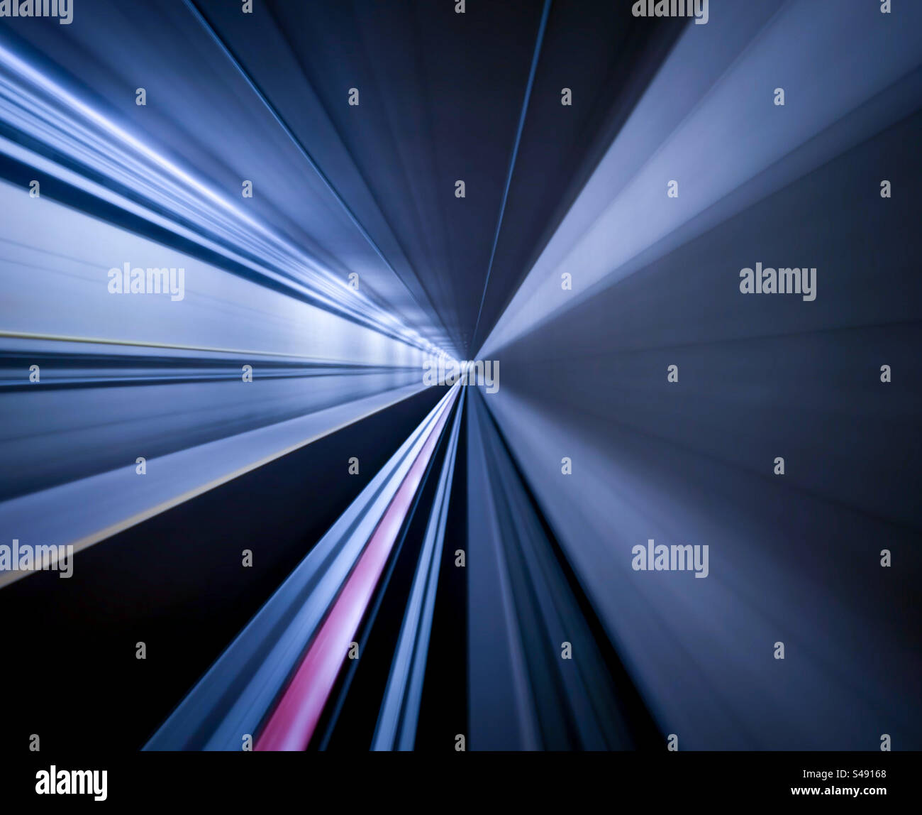 Long exposure of subway tunnel - Smartphone Captured Stock Image