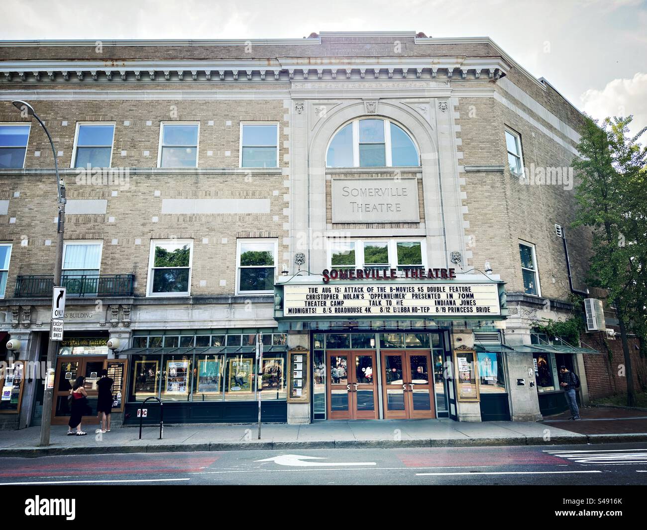 Somerville Theatre in Somerville, Massachusetts at Davis Square. Boston metro area street view. Entertainment venue with concerts and movies. - Smartphone Captured Stock Image