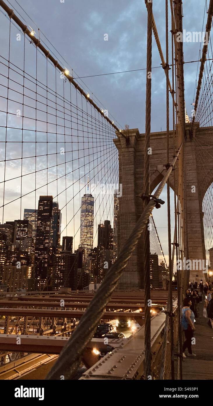 View from Brooklyn Bridge - Smartphone Captured Stock Image