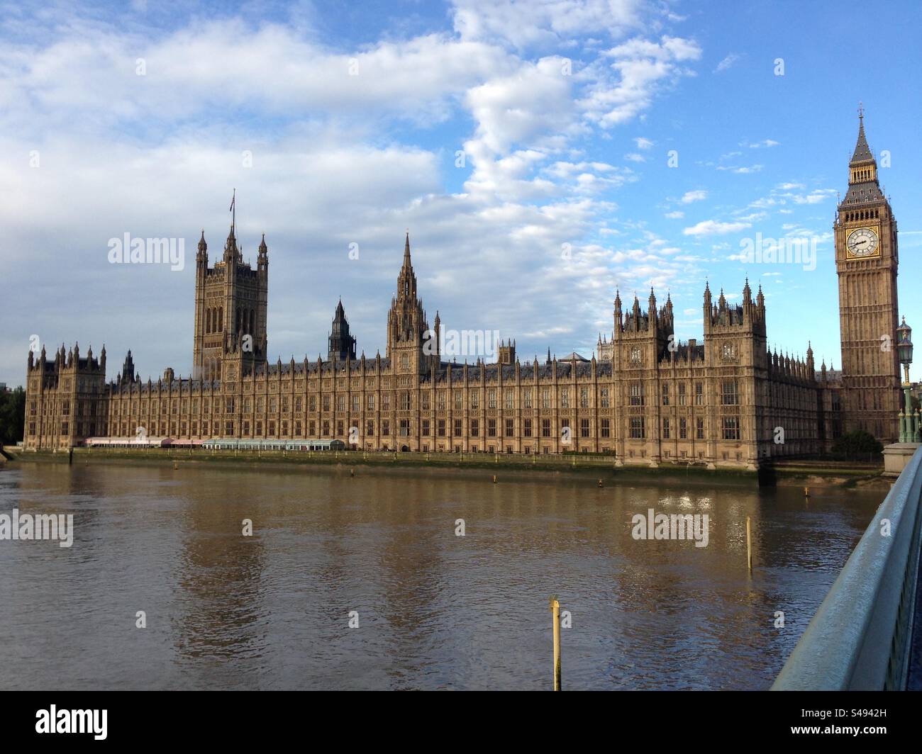 A weather front over the Houses of Parliament in London - Smartphone Captured Stock Image