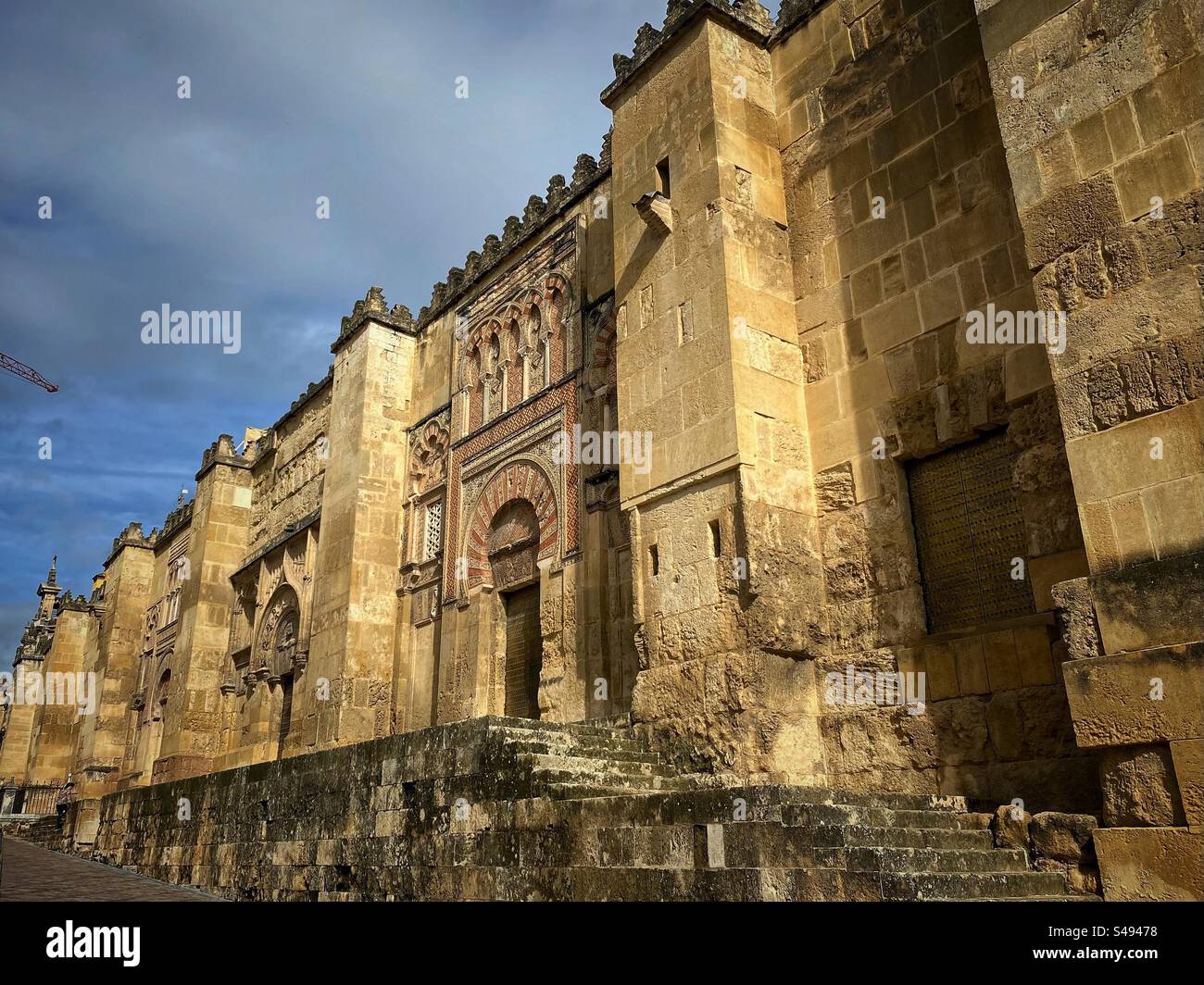 Beautifully decorated external walls of Mosque-Cathedral in Córdoba, Spain. - Smartphone Captured Stock Image