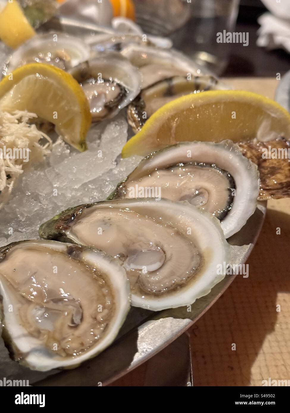 Shucked oysters Stock Photo