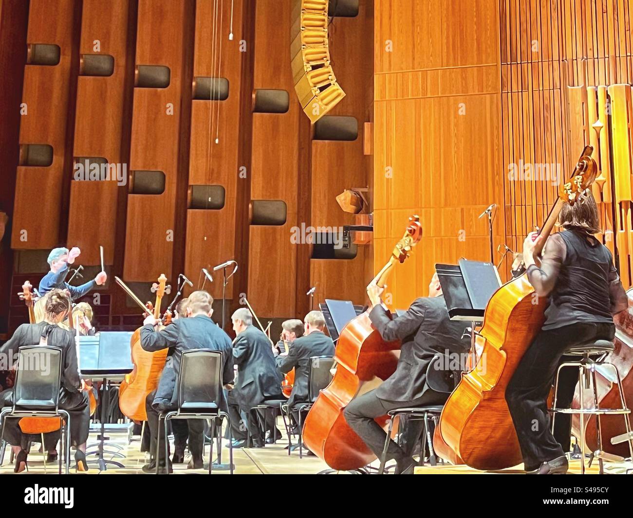 Conducting the Orchestra at the Barbican in London - BBCSO - Smartphone Captured Stock Image