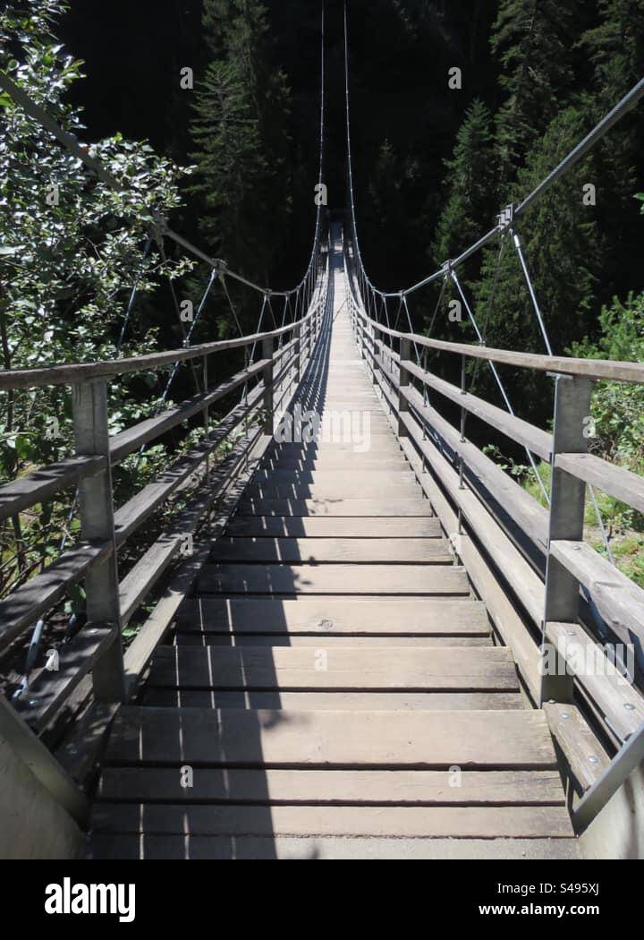 Suspension Bridge! Via Mala! Switzerland! Stock Photo
