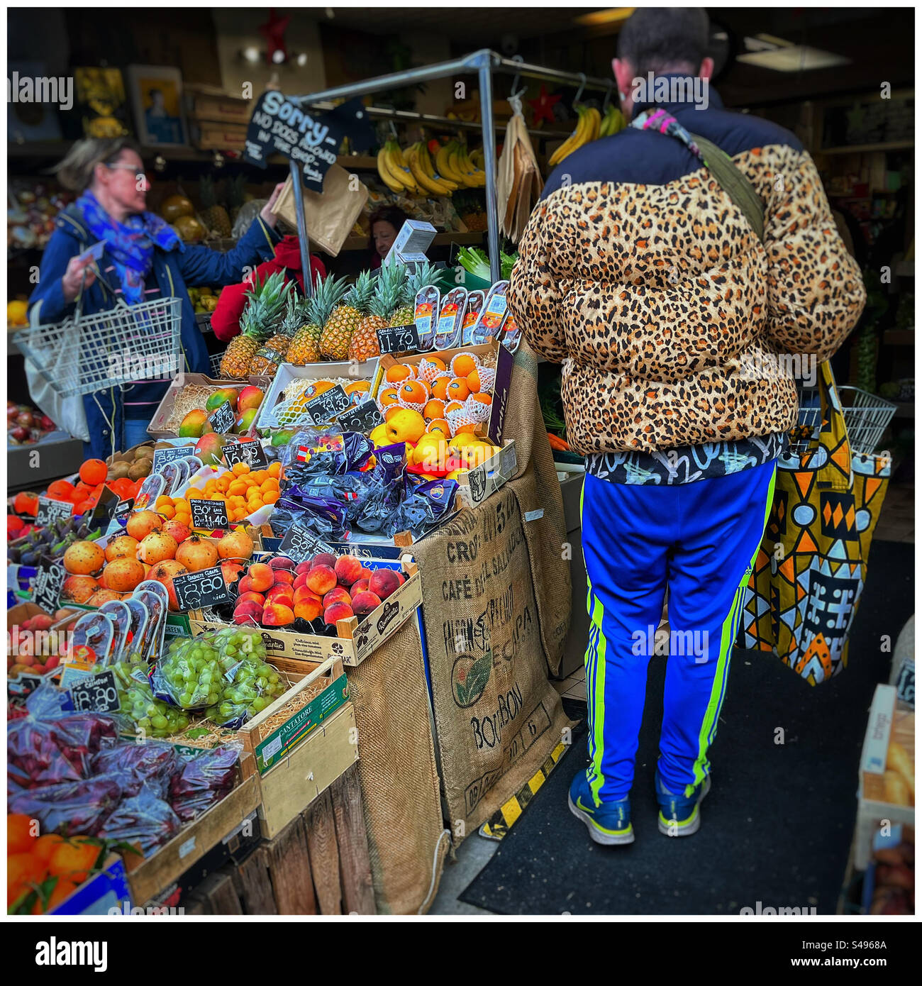 Bright colours on display at Tony’s greengrocers in East Finchley Stock Photo