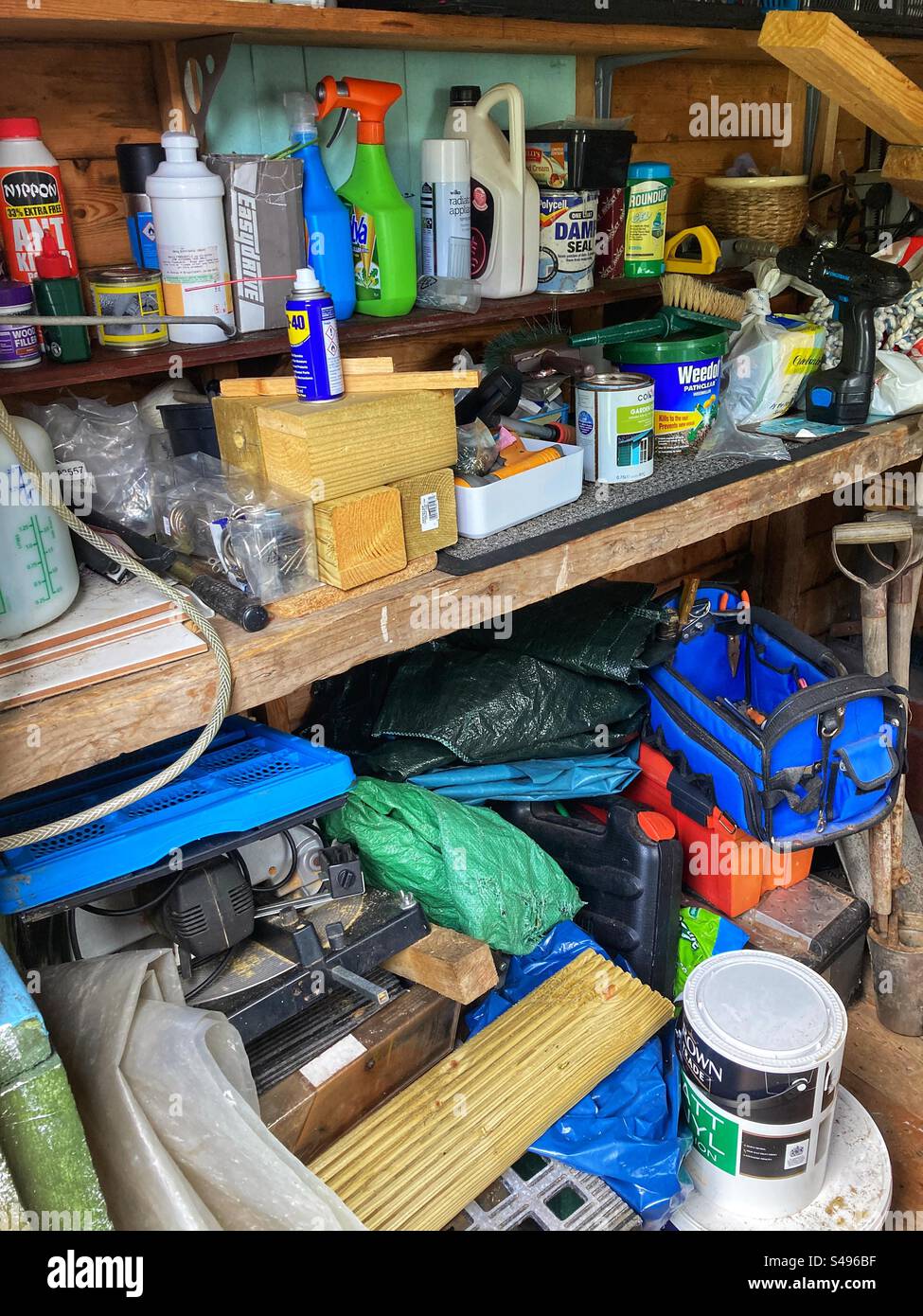 Inside a garden tool shed - Smartphone Captured Stock Image