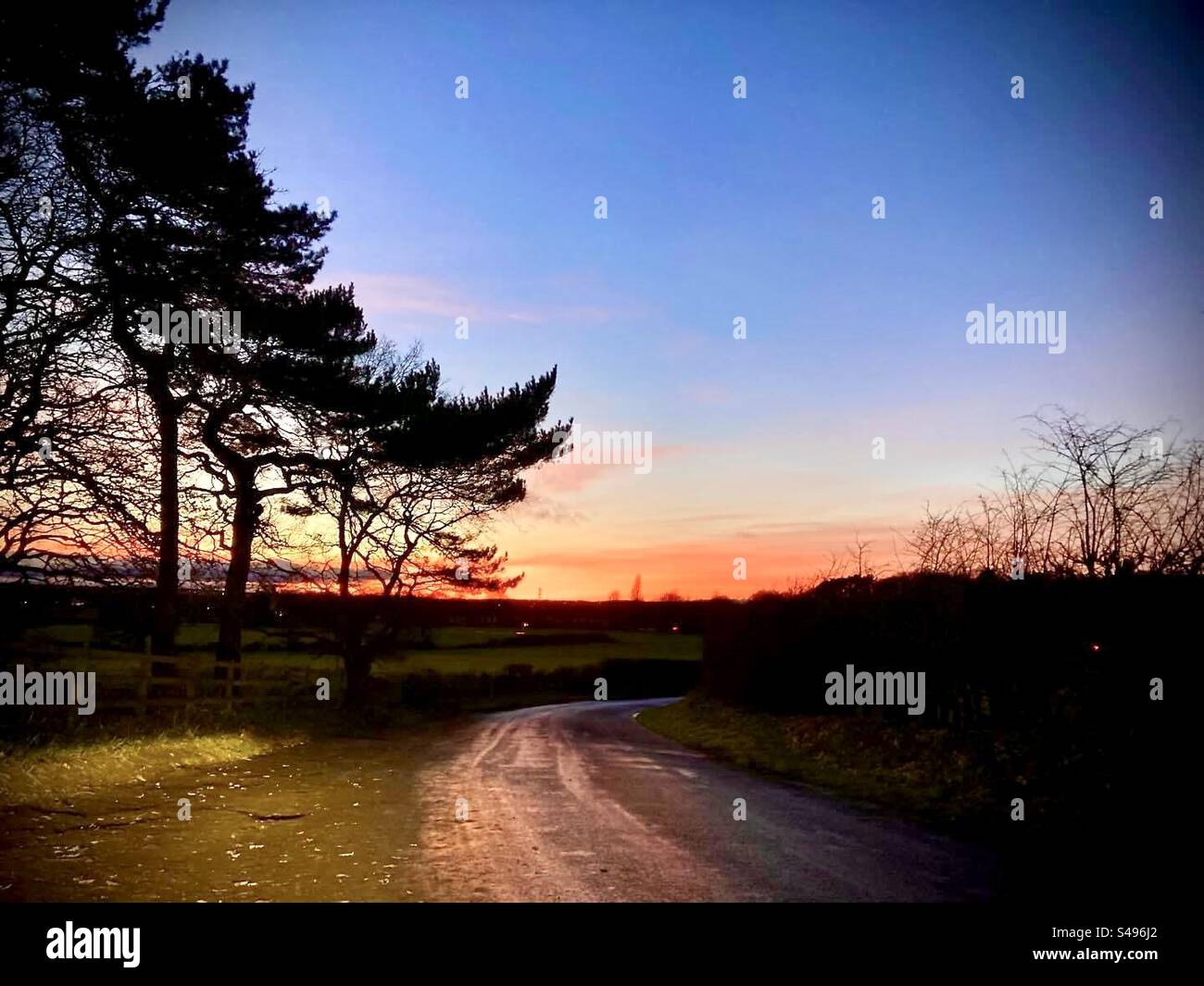 Stunning winter sunsets Stock Photo