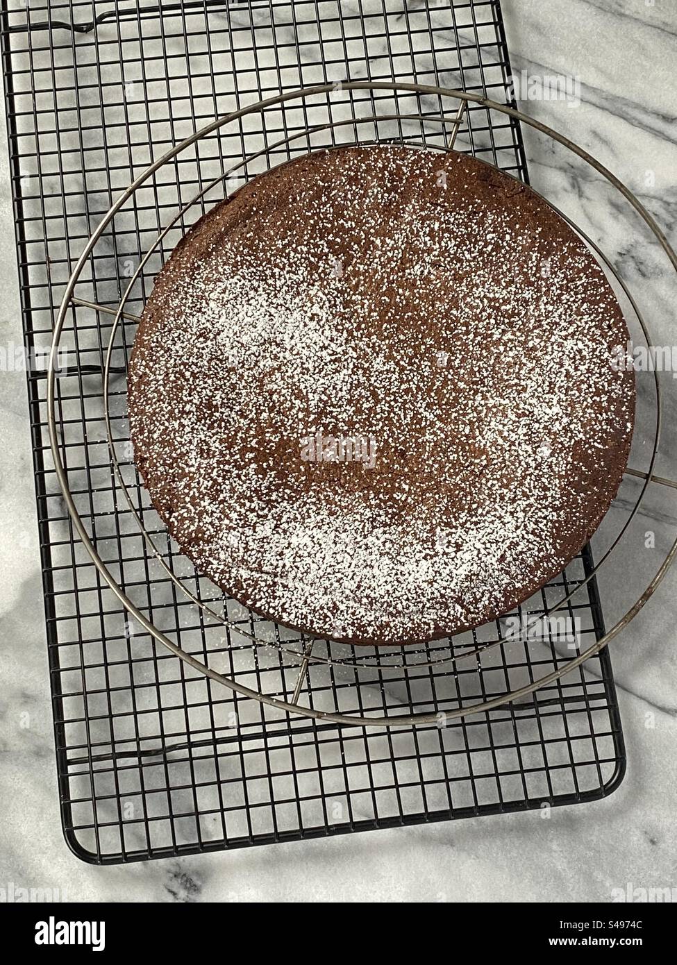 Flourless chocolate cake or Torta Caprese - Smartphone Captured Stock Image