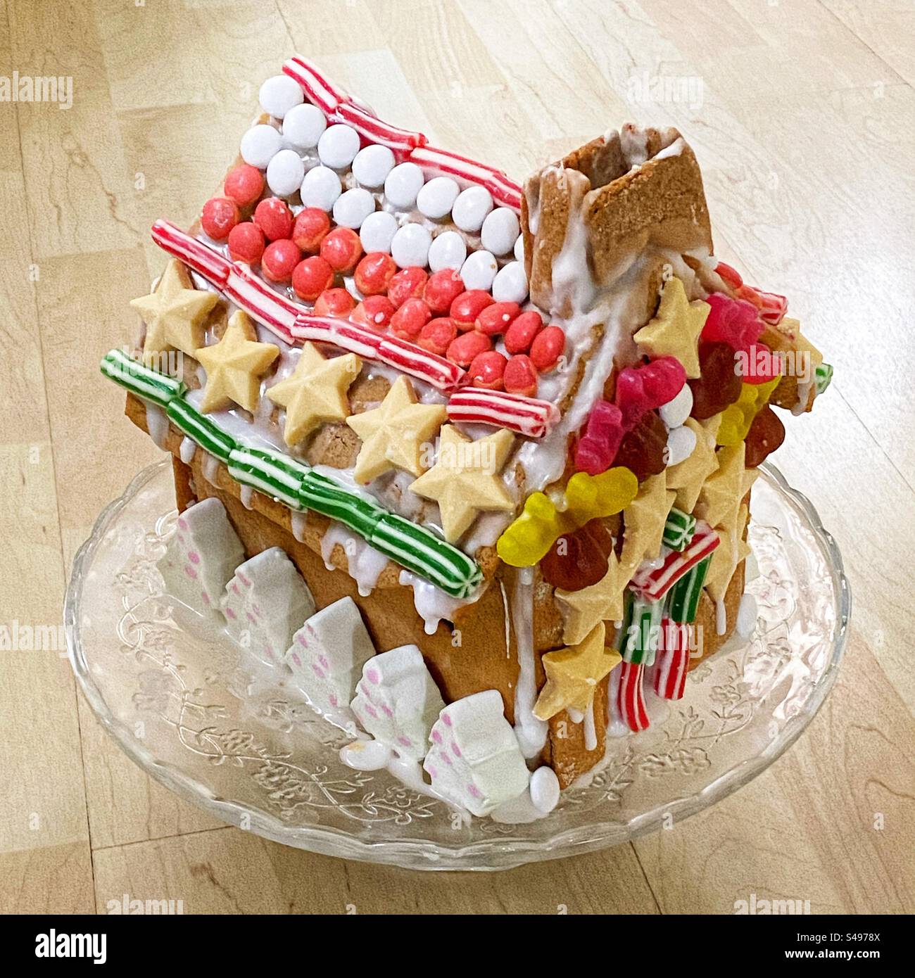 Homemade gingerbread house - Smartphone Captured Stock Image