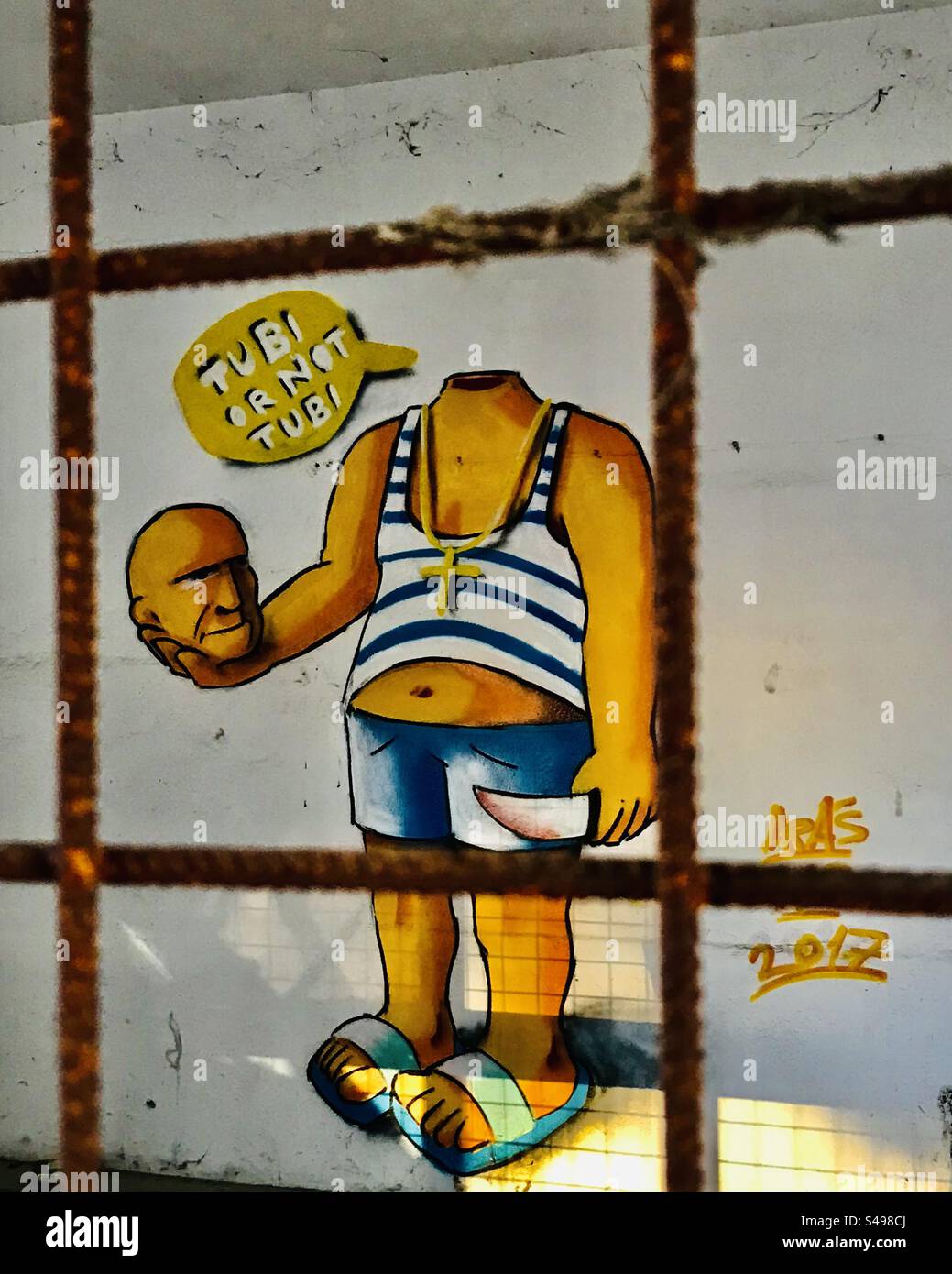Graffitti in Adriatic port of Split, Croatia - Smartphone Captured Stock Image