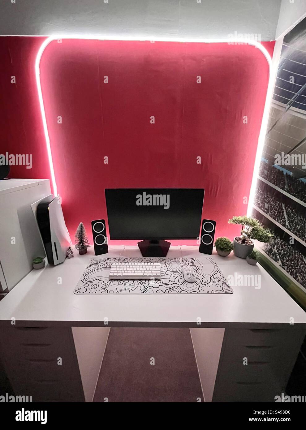 Computer workstation - Smartphone Captured Stock Image