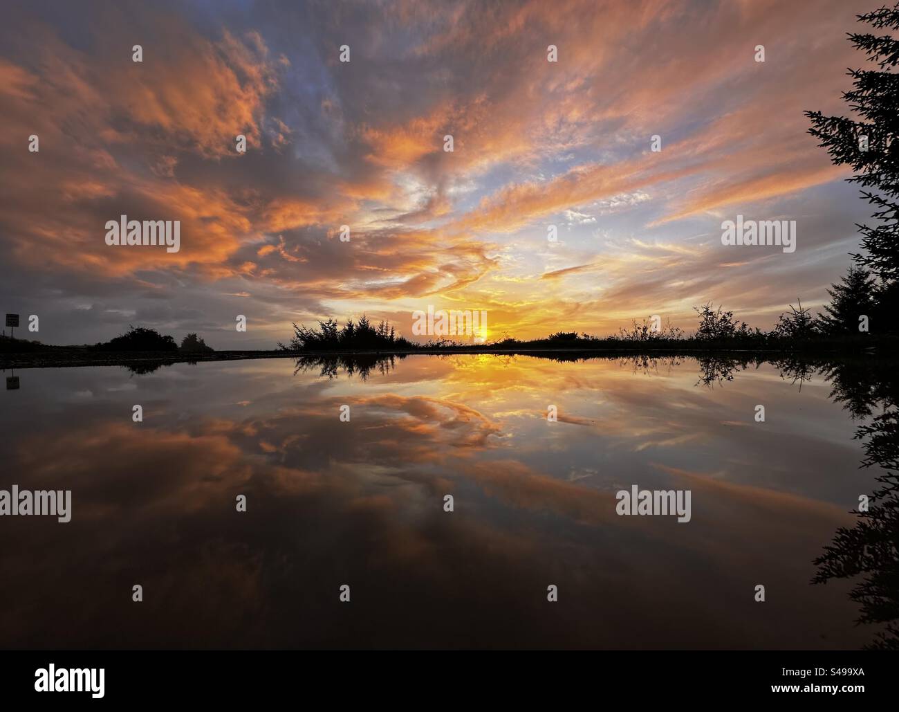 Sunset in the Pacific Northwest near Cape Sebastian . - Smartphone Captured Stock Image