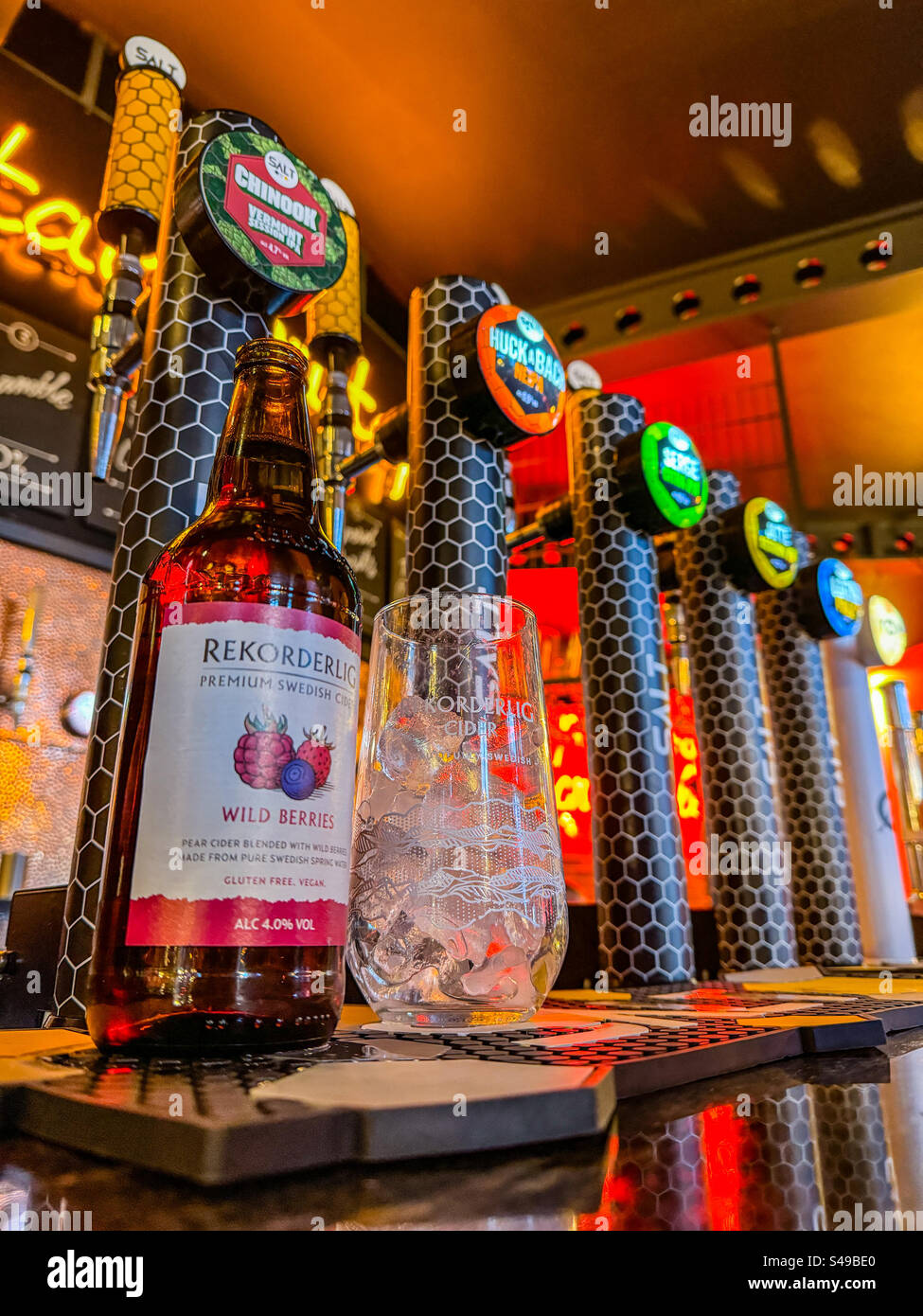 Drinks at trendy bar - Smartphone Captured Stock Image