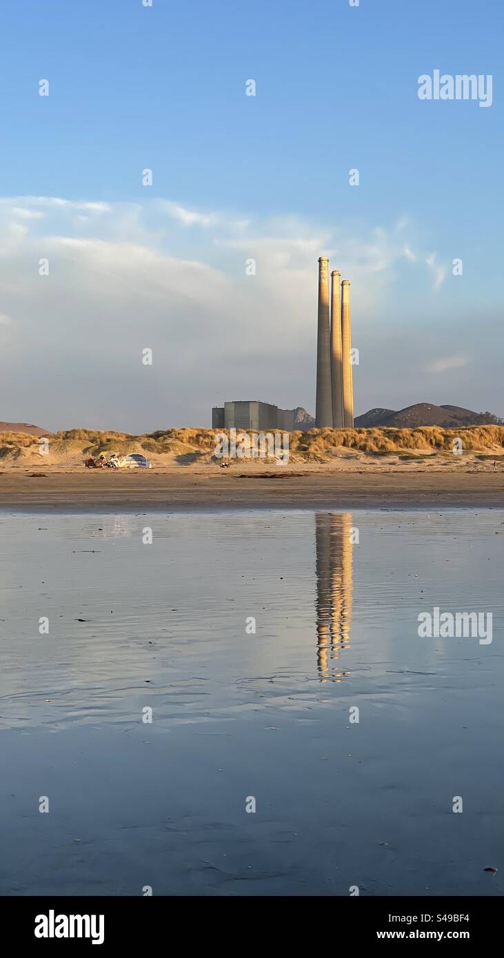 Decommissioned coal burning power plant in Morro Bay, California - Smartphone Captured Stock Image