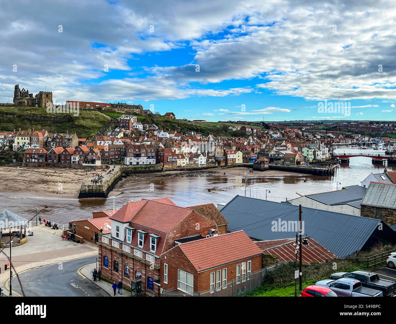 View of Whitby and the abbey - Smartphone Captured Stock Image