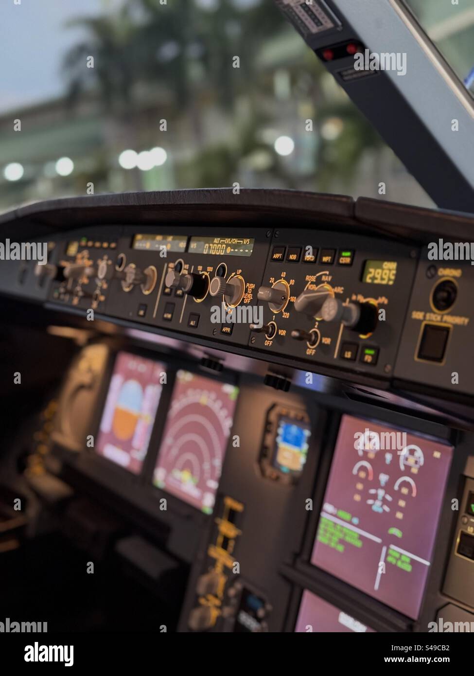 Airbus closeup flight control unit Stock Photo Alamy
