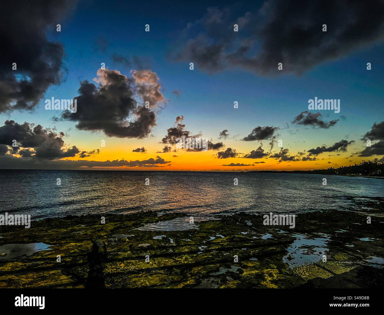 Sunset in Eleuthera in the Bahamas on November 11, 2023. - Smartphone Captured Stock Image
