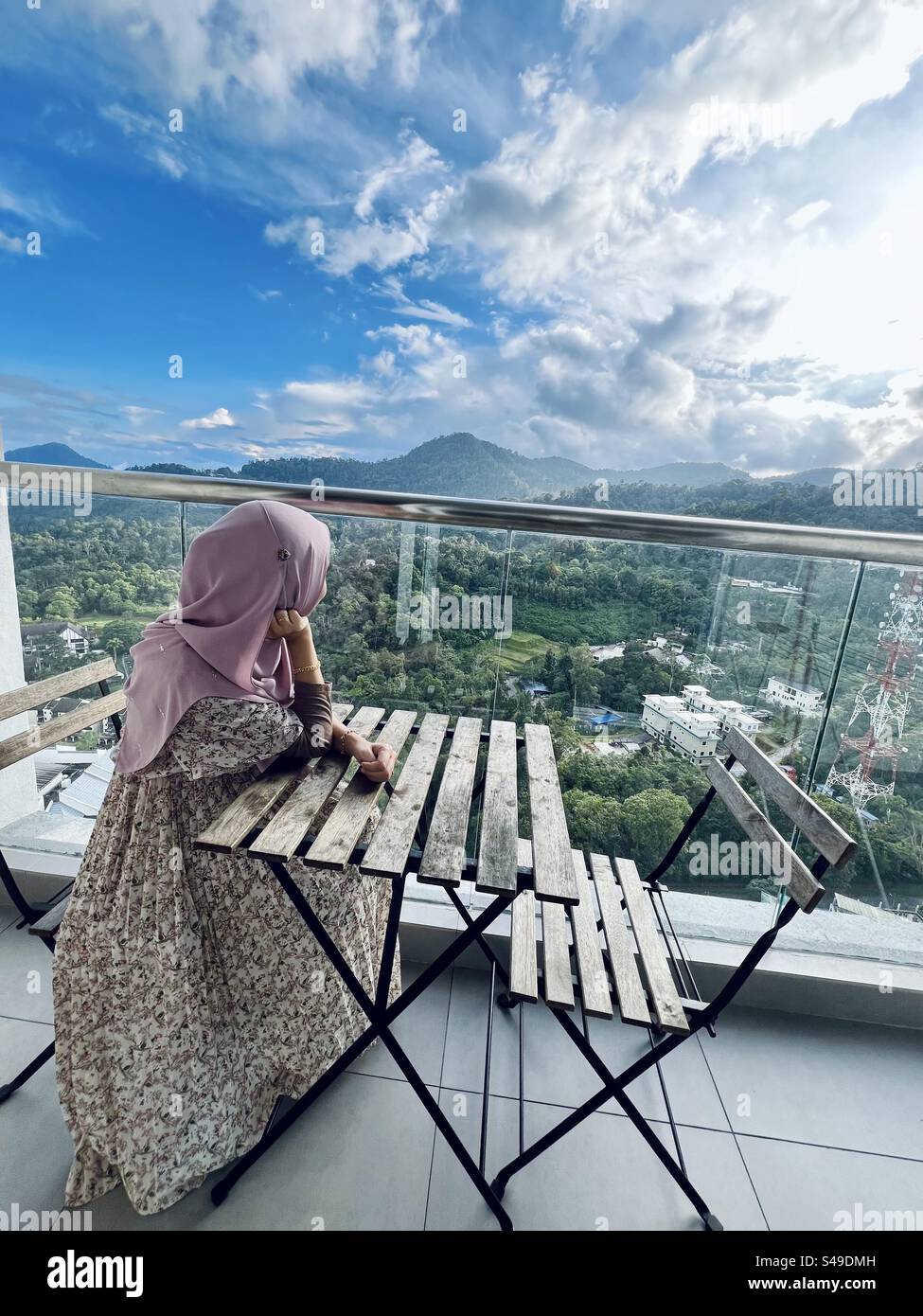 Beautiful view from Level 21, Windmill Premier Suites, Genting Highlands, Malaysia. Stock Photo