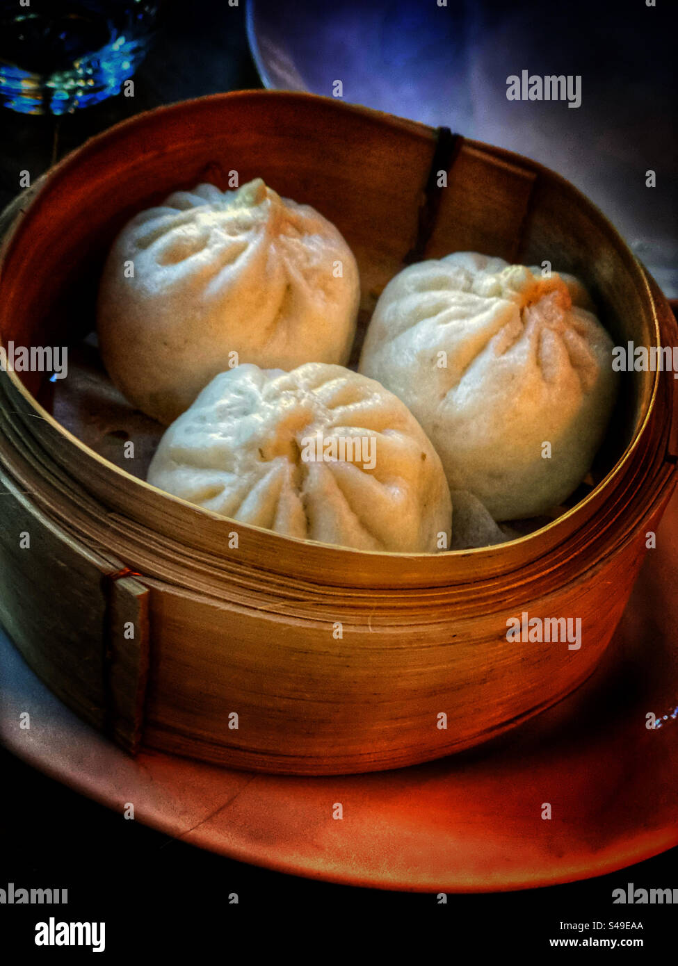 Cha Sui Bao from Saigon restaurant, Cape Town, South Africa. - Smartphone Captured Stock Image