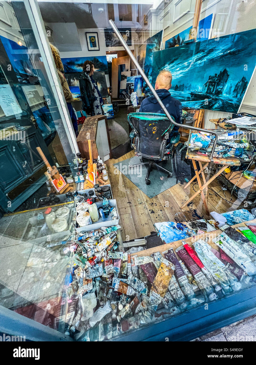 Inside the fine art shop of the talented and brilliant artist Ady Wright in Whitby North