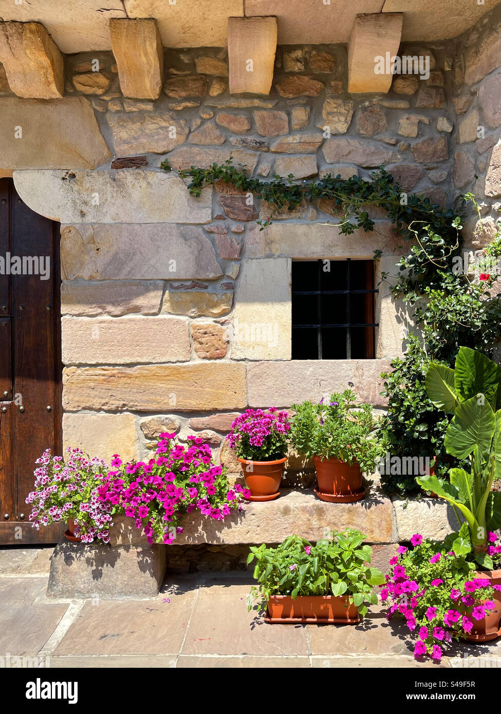 Facade of rural house. Ríocorvo, Cantabria, Spain. - Smartphone Captured Stock Image