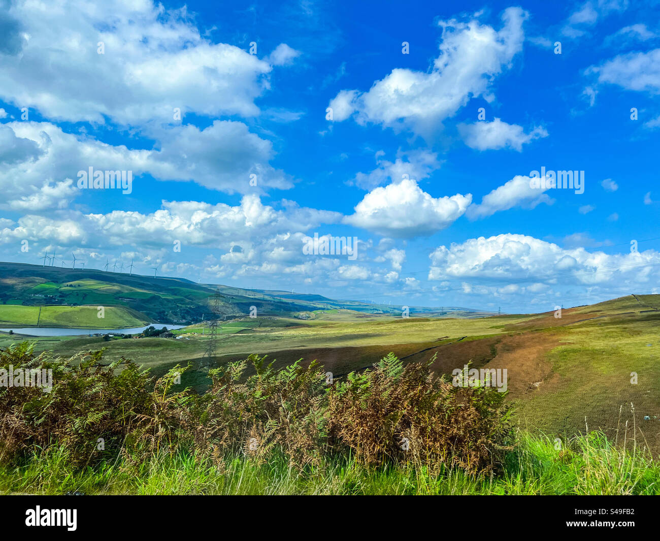 Yorkshire countryside view from Halifax Road - Smartphone Captured Stock Image