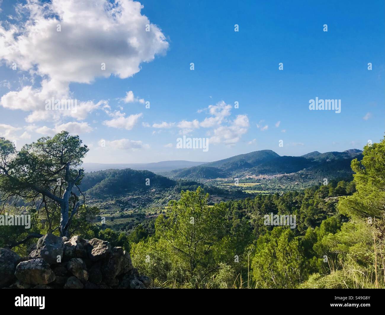 Tramuntana mountain views on a sunny winterday on a mallorca holiday - Smartphone Captured Stock Image