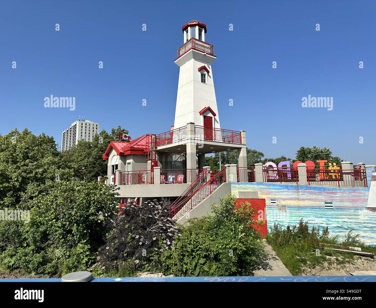 Port credit Lighthouse. Mississauga, Ontario, Canada - Smartphone Captured Stock Image