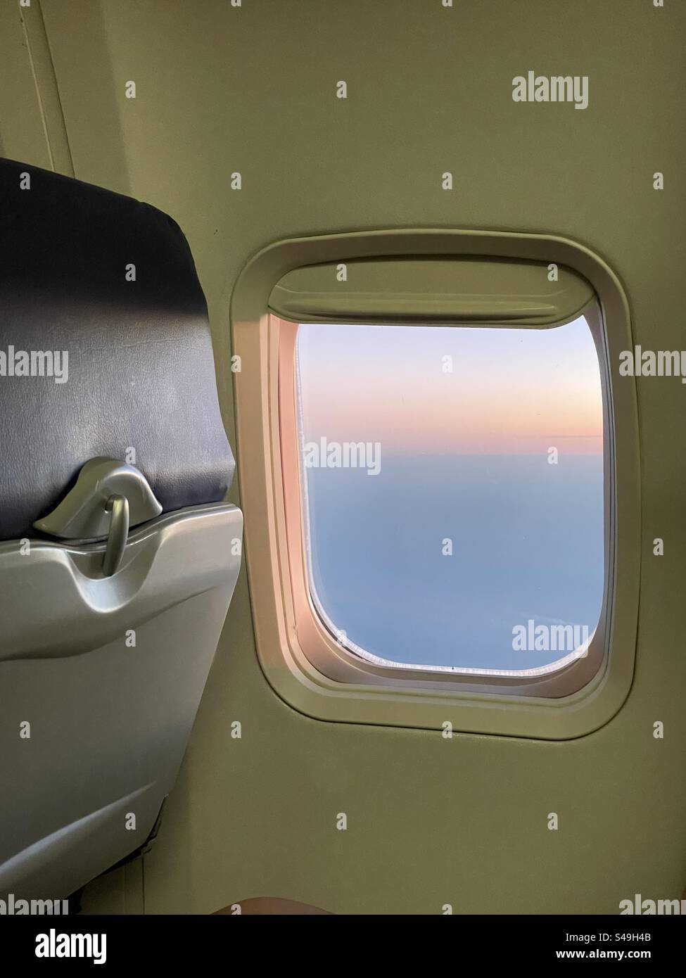 View from airplane window seat - Smartphone Captured Stock Image