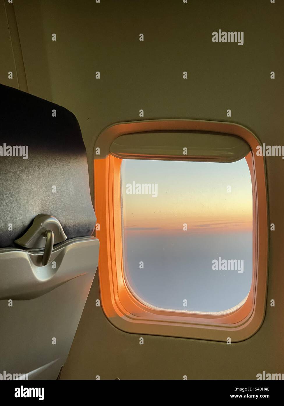 Airplane window seat view - Smartphone Captured Stock Image