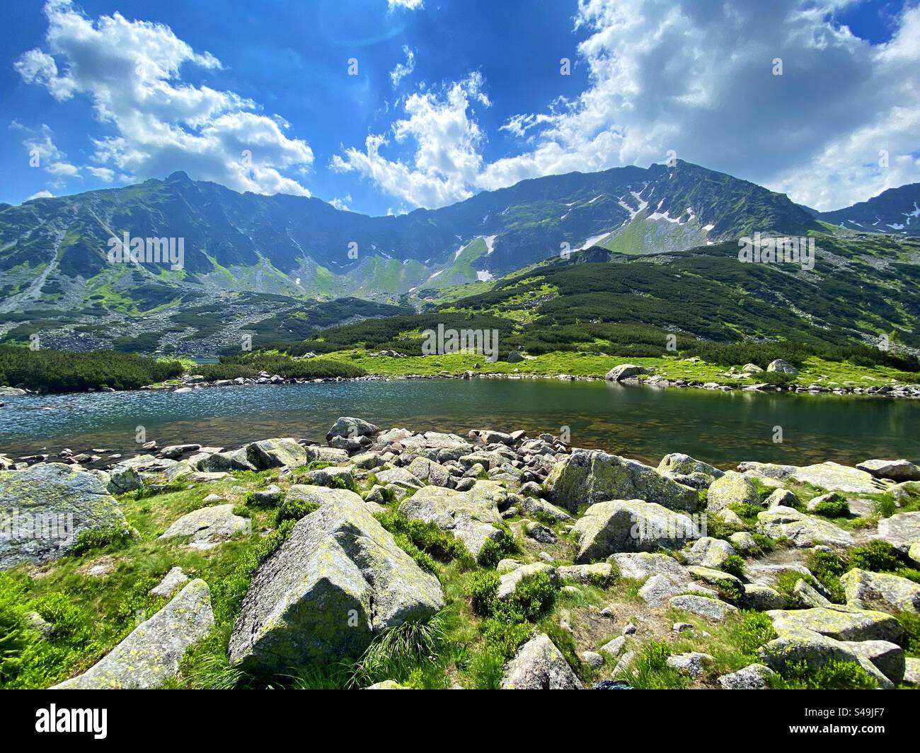 Tatra Mountains in Poland. Tatra National Park, Valley of five Ponds - Smartphone Captured Stock Image