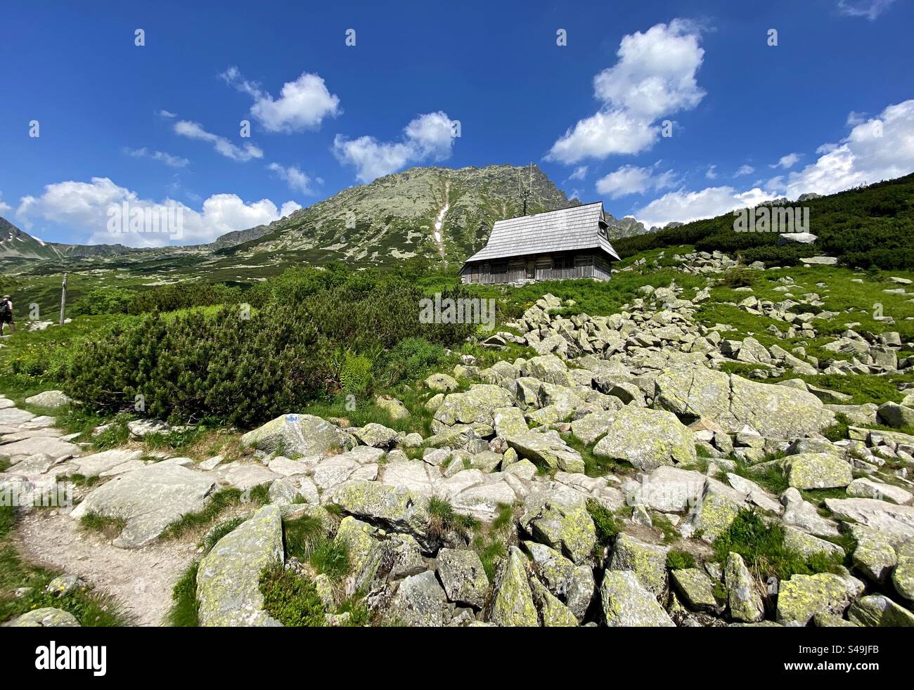 Valley of five Ponds, House in mountains - Smartphone Captured Stock Image