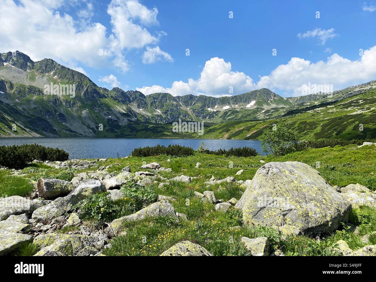 Tatra Mountains in Poland. Tatra National Park, Valley of five Ponds - Smartphone Captured Stock Image
