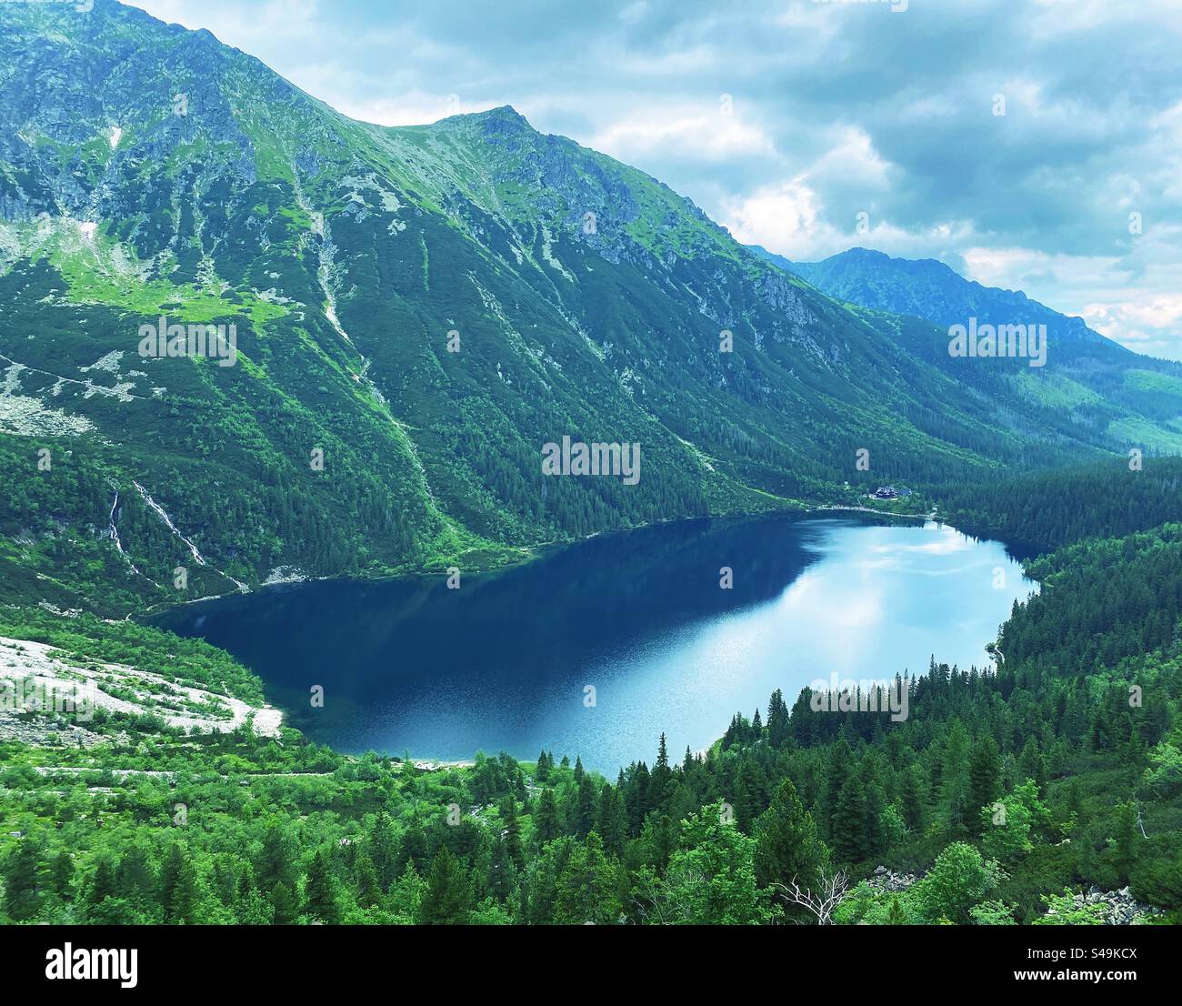 Lake Morskie Oko in the Polish Tatra Mountains - Smartphone Captured Stock Image