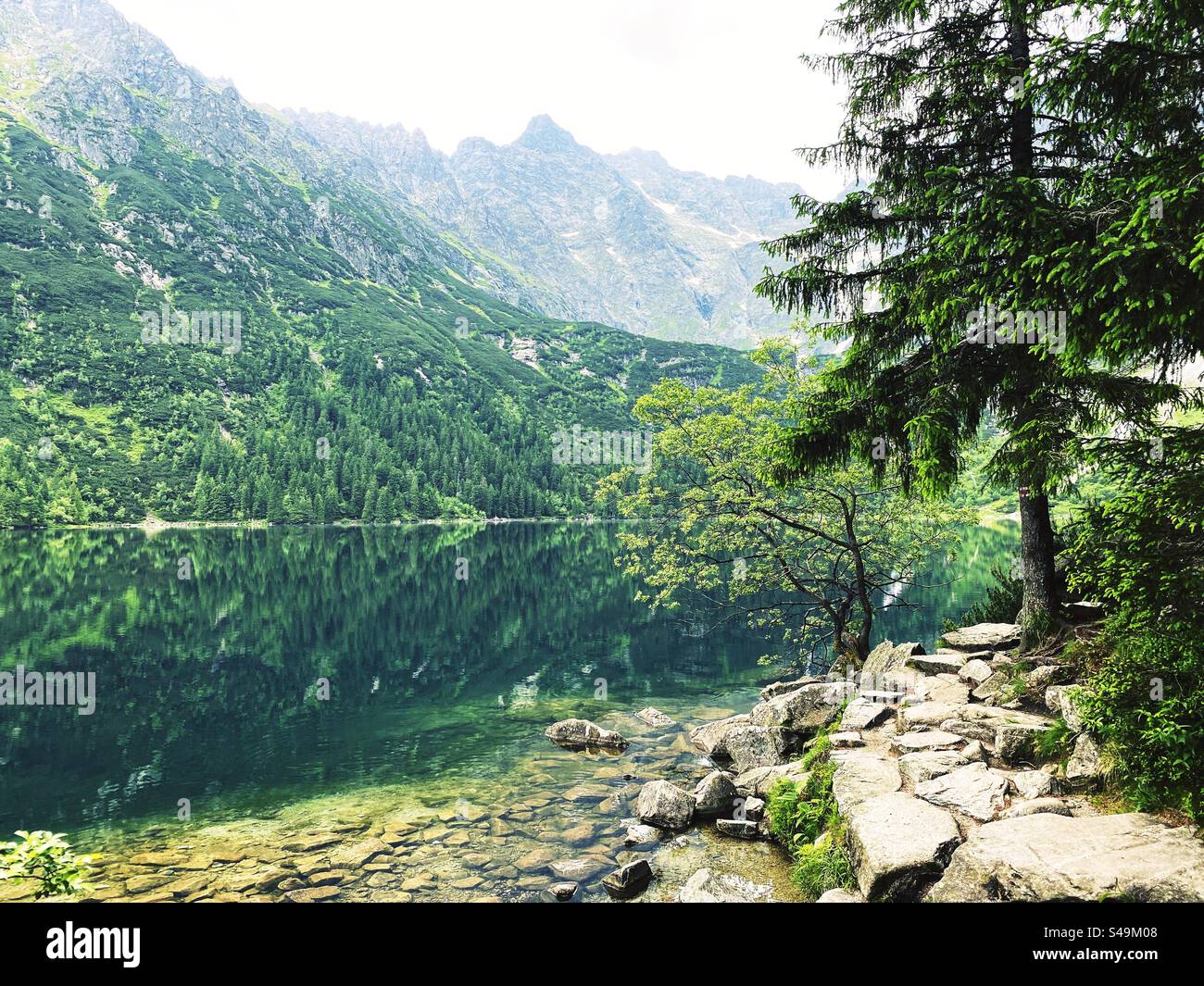 lake in the mountains - Smartphone Captured Stock Image
