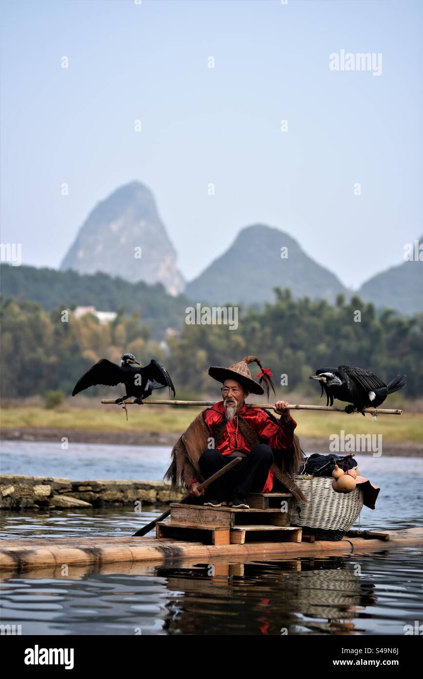 Li River Fisherman Stock Photo