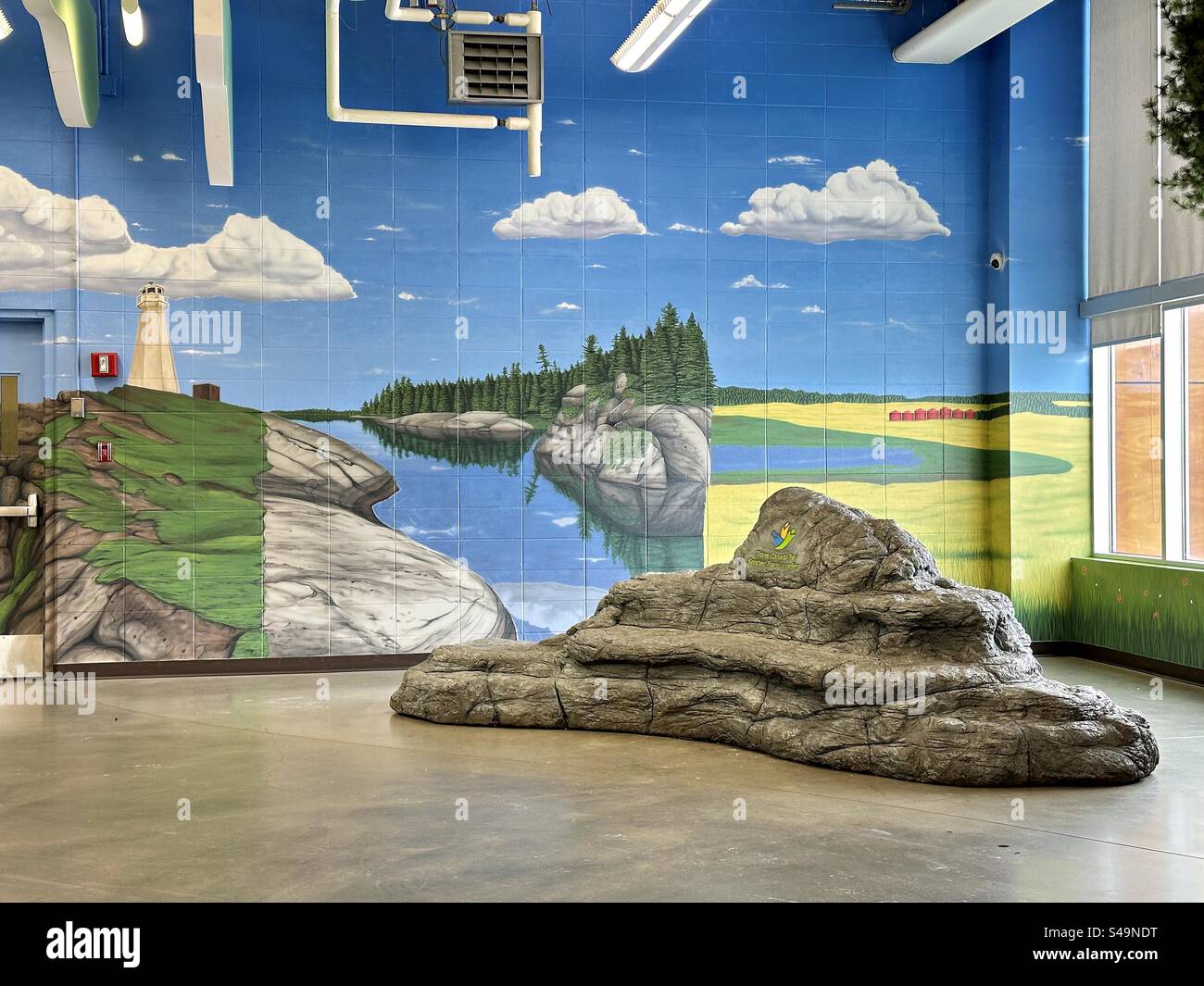 The Abbey Centre, in Blackfalds, Alberta, is the only place where the Trans Canada Trail passes indoors. - Smartphone Captured Stock Image