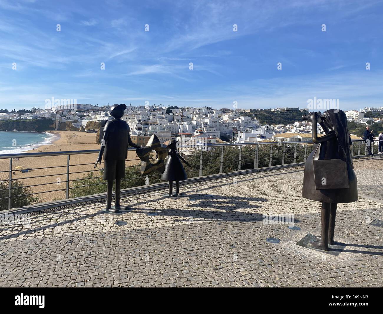 Beach in the town of Albuferia Portugal - Smartphone Captured Stock Image
