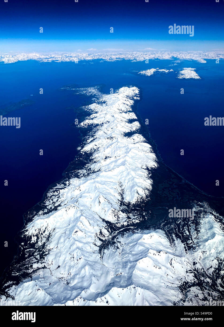 Aerial view of Alaskan landscape Stock Photo