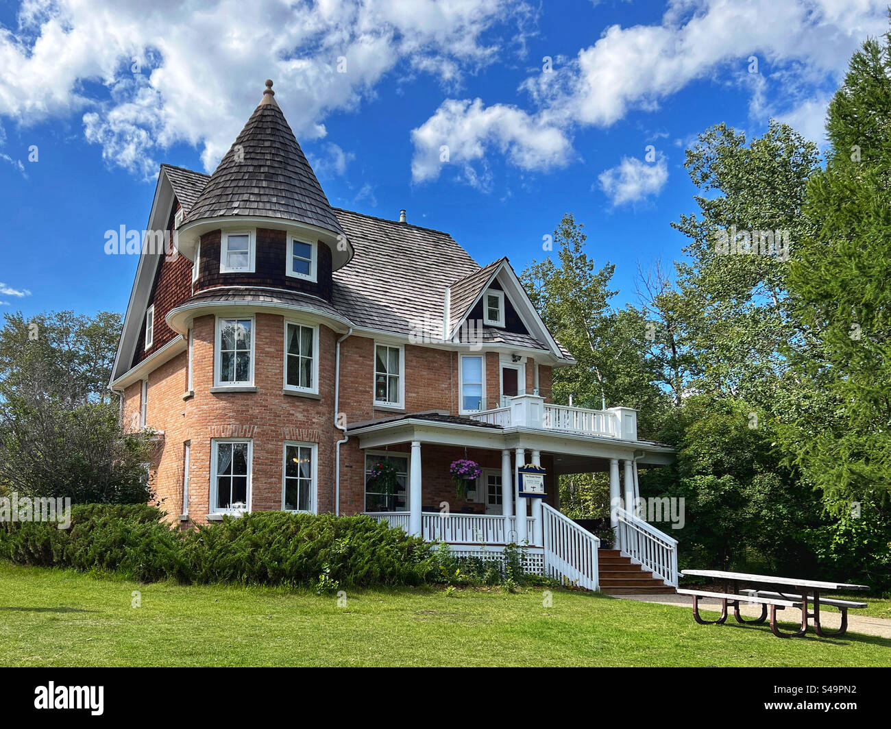 Cronquist Teahouse at Bower Ponds in Red Deer, Alberta, Canada. - Smartphone Captured Stock Image
