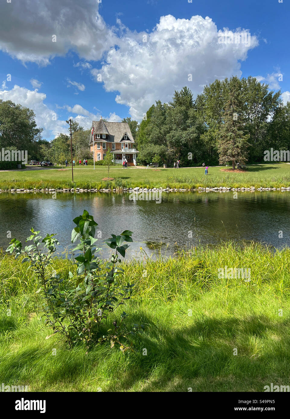 Cronquist Teahouse at Bower Ponds, in summertime. Red Deer, Alberta, Canada. - Smartphone Captured Stock Image