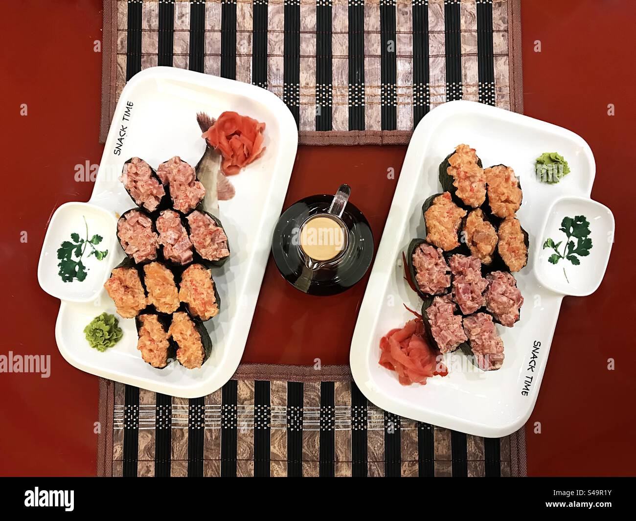 Sushi set for dinner - Smartphone Captured Stock Image