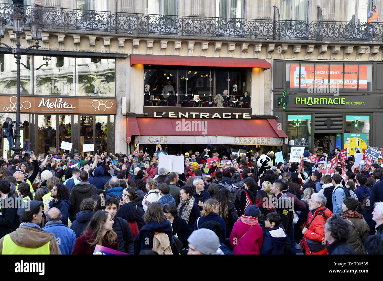 The March of the Century - Paris, France. 16th March 2019. 45 000 people took part in the demonstration against climate change (La Marche du Siécle) in Paris on the 16th march 2019 Credit: Frédéric VIELCANET/Alamy Live News Stock Photo