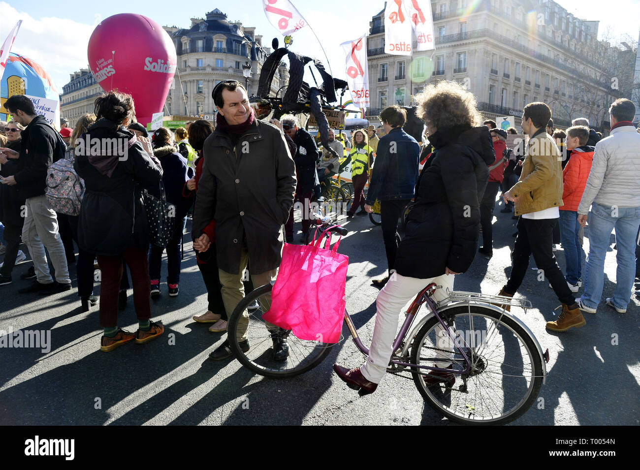 The March of the Century - Paris, France. 16th March 2019. 45 000 people took part in the demonstration against climate change (La Marche du Siécle) in Paris on the 16th march 2019 Credit: Frédéric VIELCANET/Alamy Live News Stock Photo