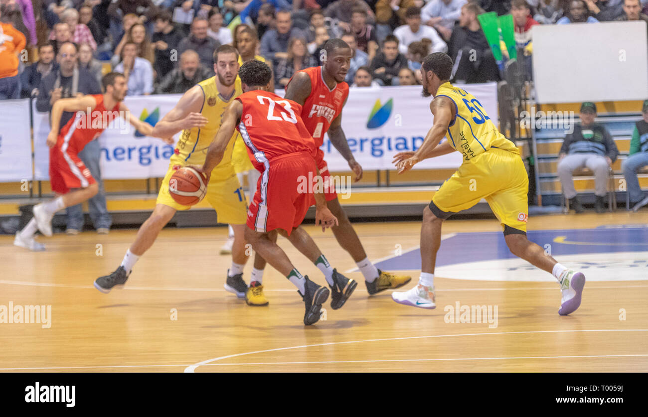 Vevey, Switzerland. 16th march, 2019. LNAM SB League Rivera Lakers VS Pully  Lausanne Foxes-Rivera Lakers VS Pully Lausanne Foxes- Rivera Lakers VS Pully  Lausanne Foxes at Rivage Galeries, Vevey (Swiss Basket), 16-03-2019.