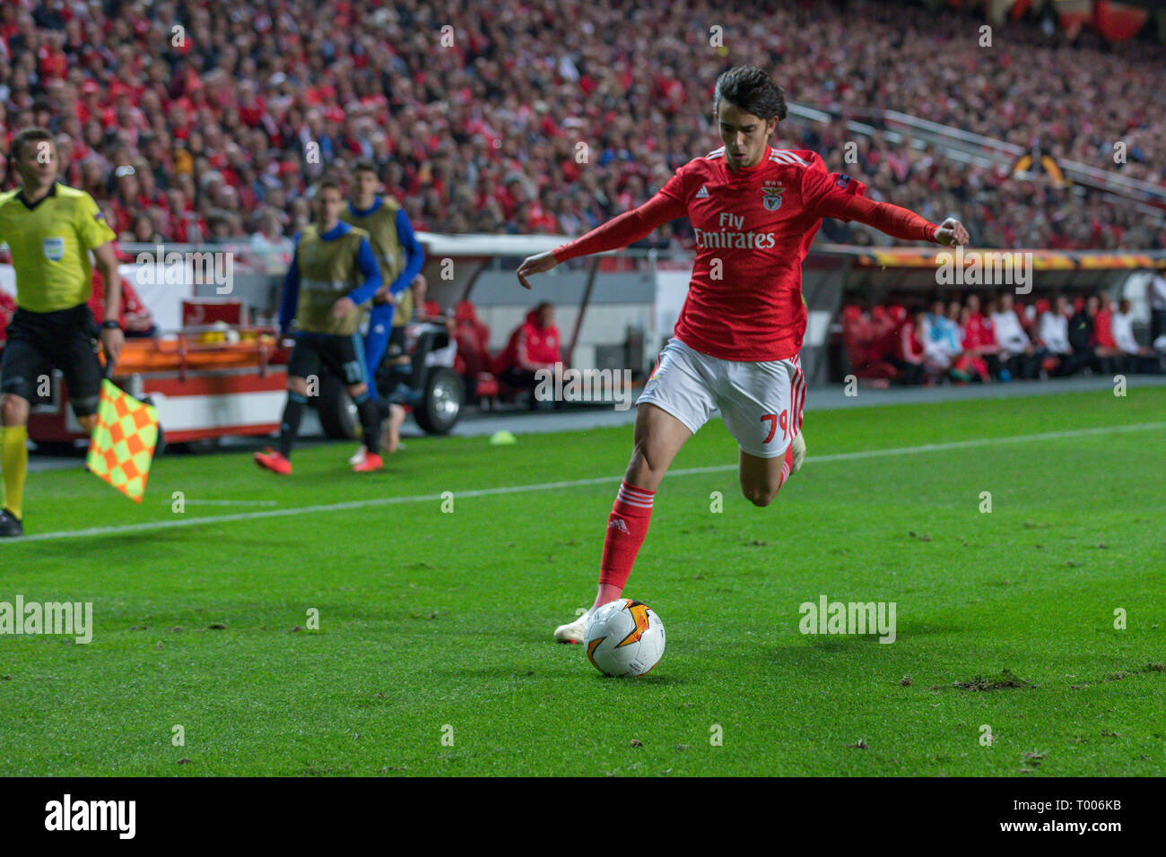 Lisbon, Portugal. March 16th 2019.. Benfica's forward from Portugal Joao Felix (79) in action during the game of the UEFA Europa League, 1/8 Finals, SL Benfica vs Dinamo Zagreb © Alexandre de Sousa/Alamy Live News Stock Photo